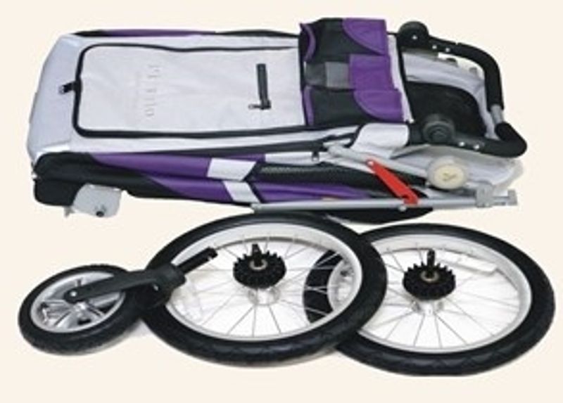 Skyline stroller (large) med bord - oransje/svart