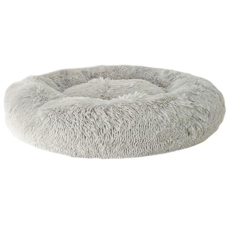 Hundeseng Fluffy rund - lys grå 70 cm